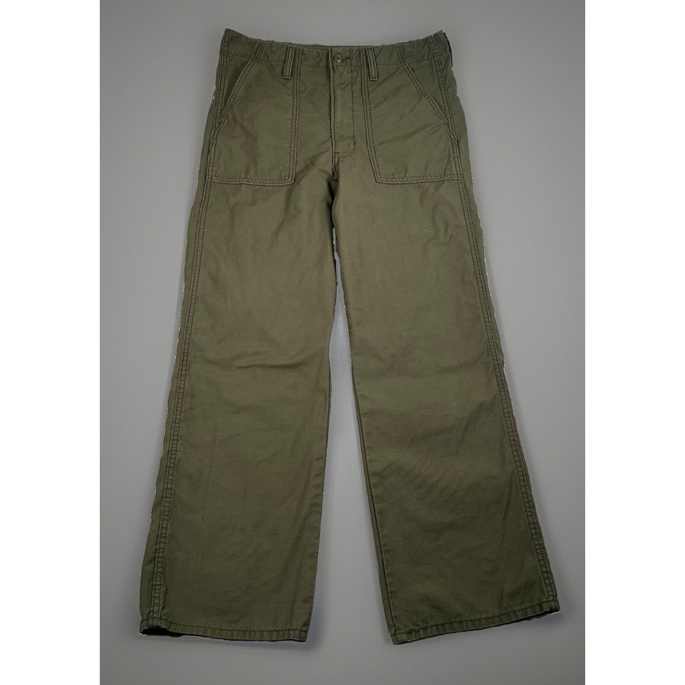 LEVI'S Womens Ribcage Straight Utility Cargo Pants 100% Cotton Olive Green 30x29